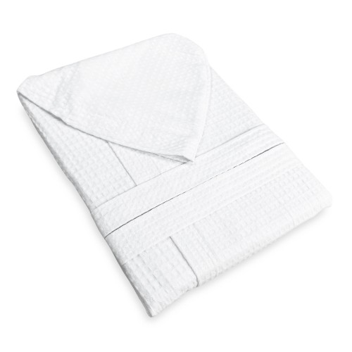 Albornoz BEE Bee© Nest en Puro Algodón con Capucha para Adultos BLANCO