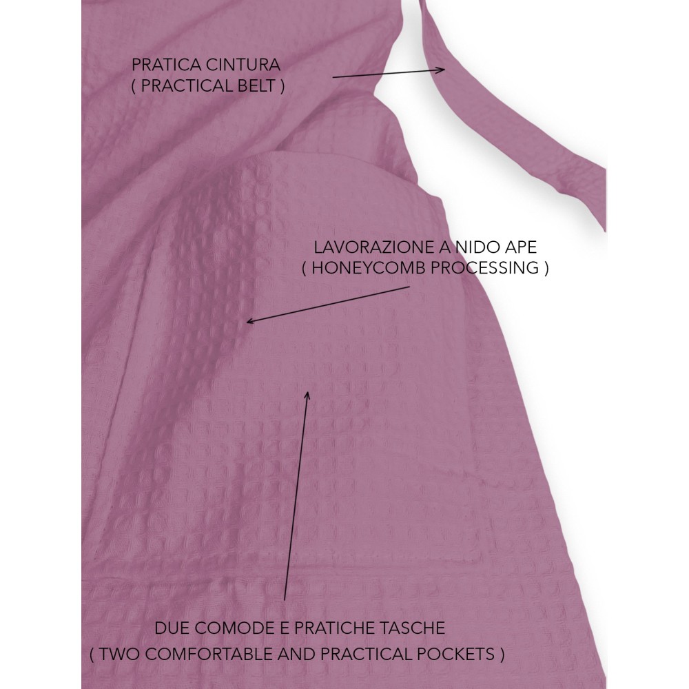 Peignoir Nest Ape BEE© en pur coton avec capuche adulte ROSE