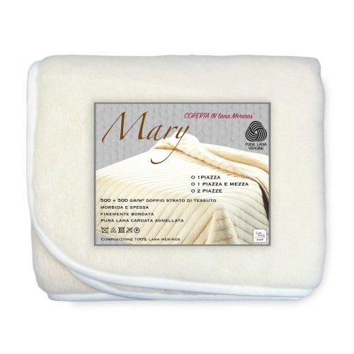 MARY BLANKET en vraie LAINE MÉRINOS 1000 gr. Pure laine vierge