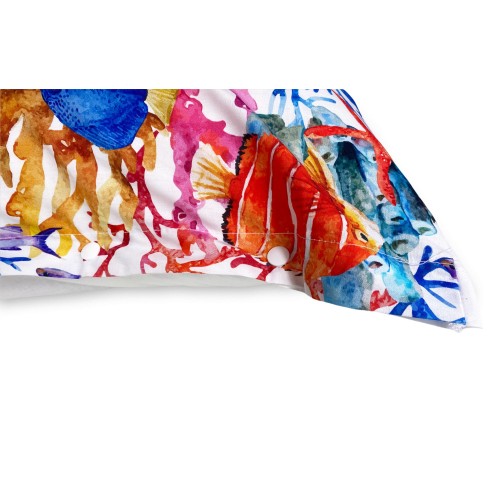 FUNDA NÓRDICA DE ACUARIO Peces tropicales de puro algodón Made in Italy
