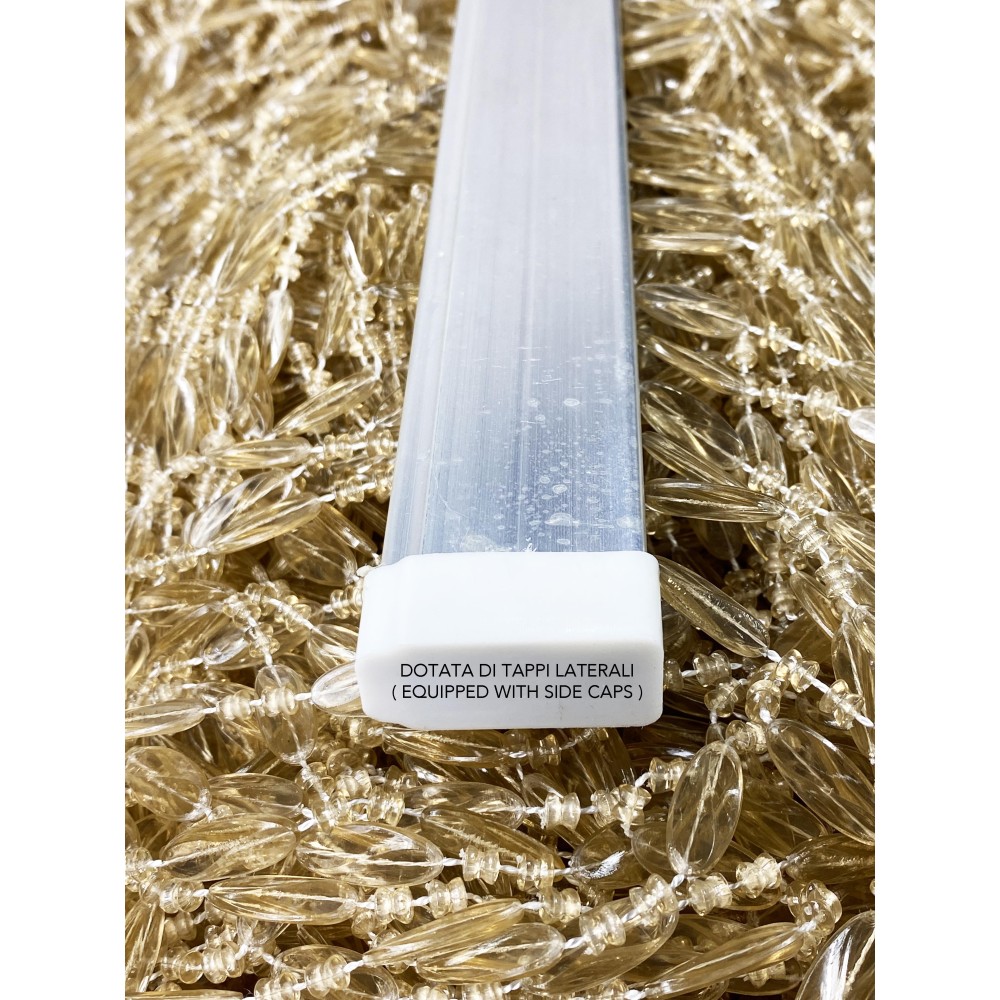 PABLO © CURTAIN mit BEIGEN Anti-Insekten-Perlen aus geräuscharmem PVC mit METALLSTANGE