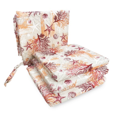 SOFT CHAIR COVER LONETA SEA SEA CORAL FABRIC RED CHAIR CUSHION