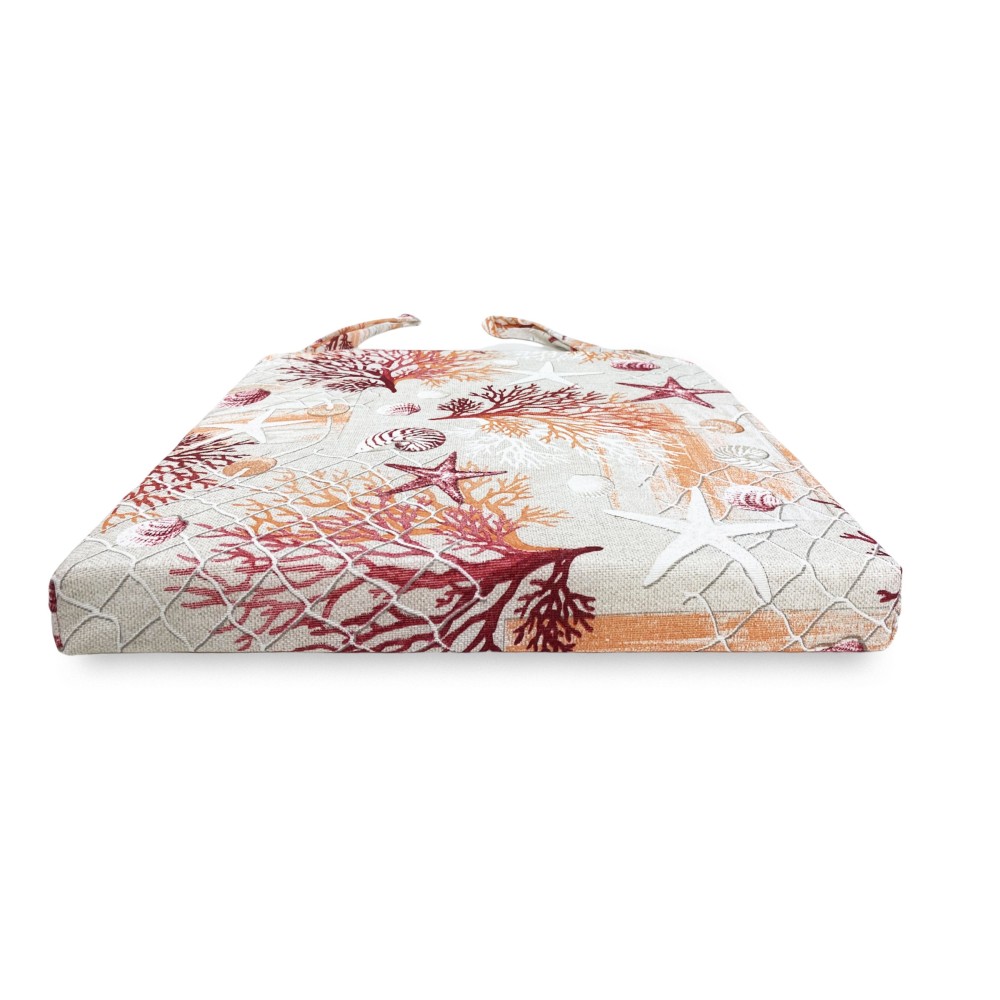 SOFT CHAIR COVER LONETA SEA SEA CORAL FABRIC RED CHAIR CUSHION