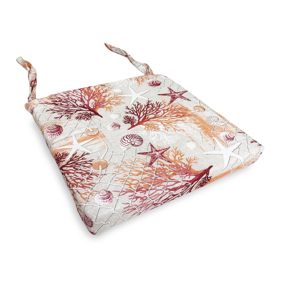 SOFT CHAIR COVER LONETA SEA SEA CORAL FABRIC RED CHAIR CUSHION