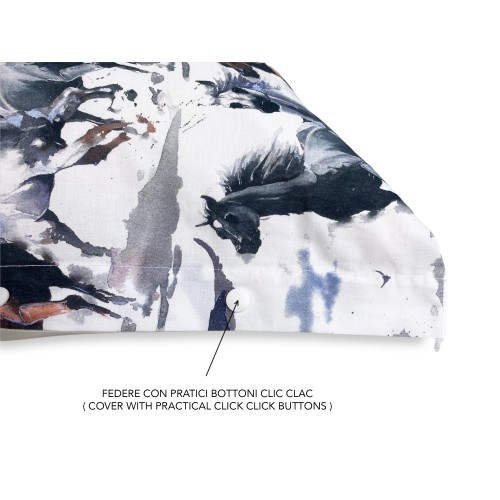 PFERDEBETTBEZUG Laufpferde aus reiner Baumwolle Made in Italy