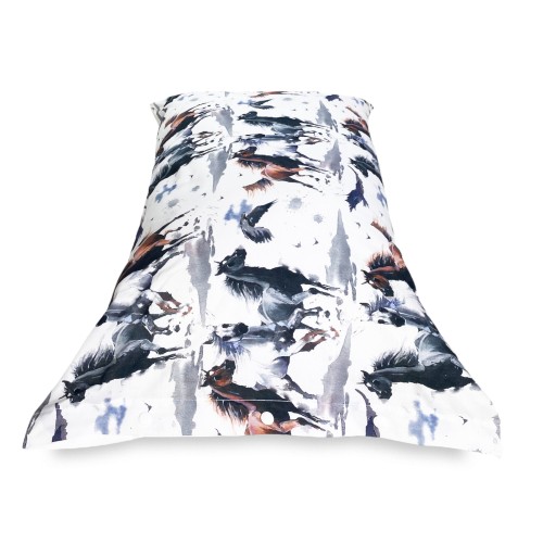 HORSE DUVET COVER Running horses in Pure cotton Made in Italy