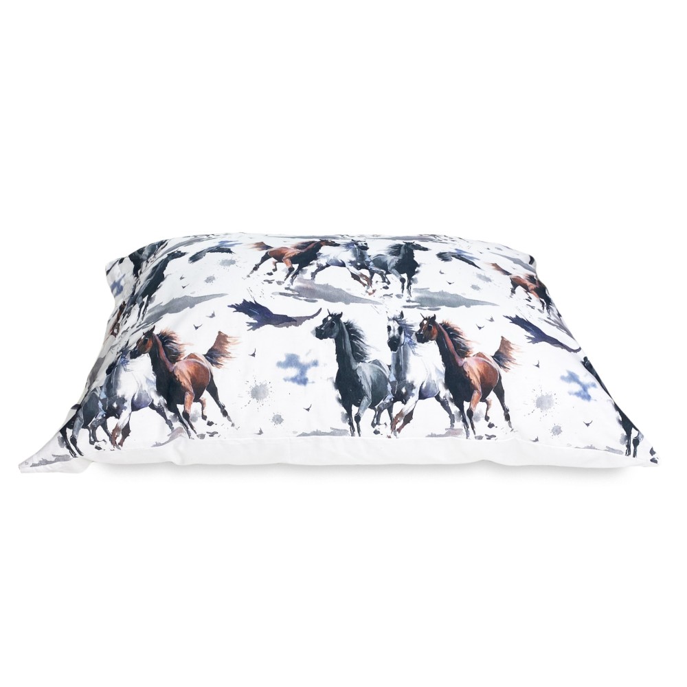 HORSE DUVET COVER Running horses in Pure cotton Made in Italy