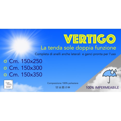 TOLDO EXTERIOR VERTIGO JARDÍN BALCÓN GRIS SÓLIDO IMPERMEABLE Y REPELENTE AL AGUA