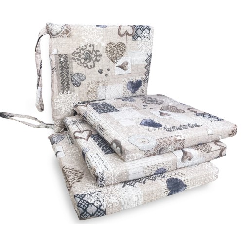 SOFT CHAIR COVER Tyrolean LONETA FABRIC SHABBY Beige CHAIR CUSHION with removable cover