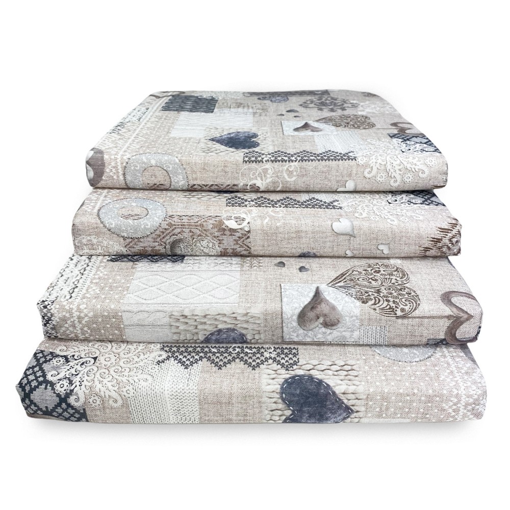 WEICHER STUHLBEZUG Tiroler LONETA STOFF SHABBY Beige STUHLKISSEN mit abnehmbarem Bezug