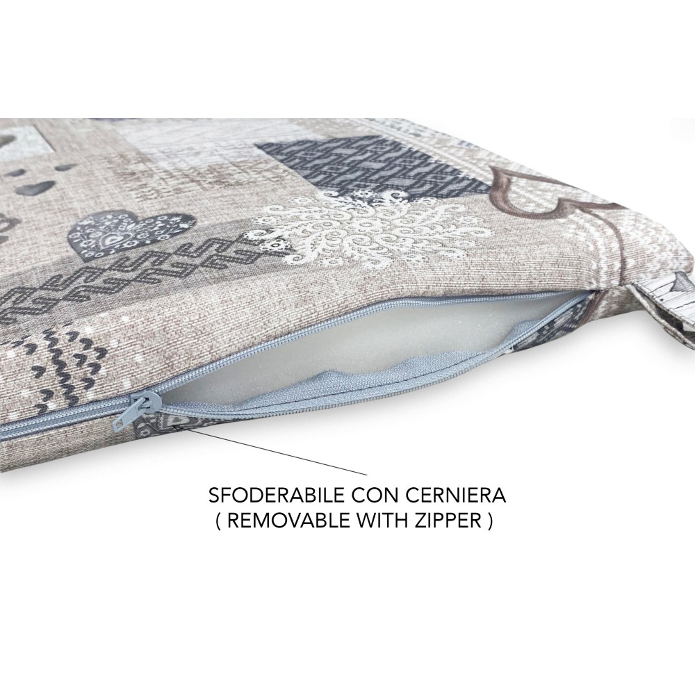 FUNDA DE SILLA BLANDA Tirolesa LONETA FABRIC SHABBY Cojín de silla beige con funda desenfundable
