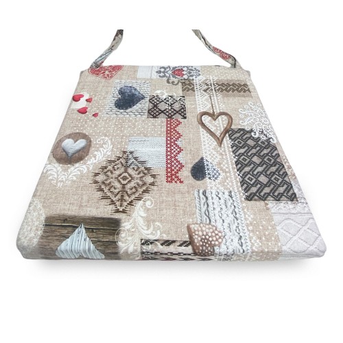 FUNDA DE SILLA BLANDA Tirolesa LONETA TELA SHABBY Rojo COJÍN DE SILLA CON FUNDA EXTRAÍBLE