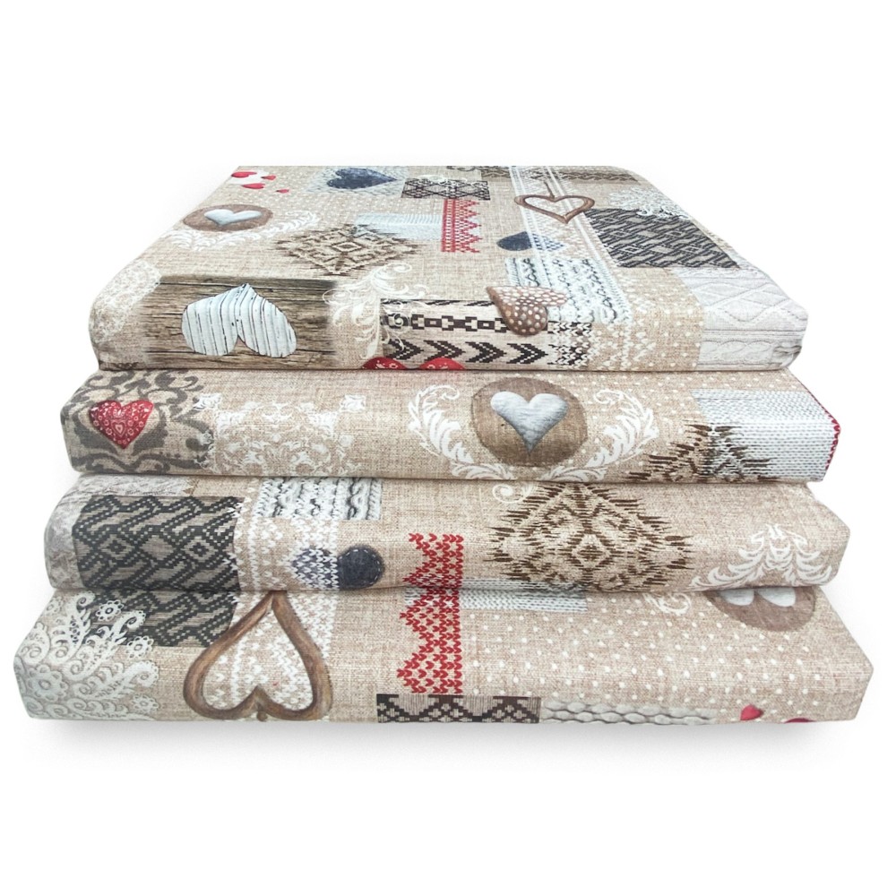 FUNDA DE SILLA BLANDA Tirolesa LONETA TELA SHABBY Rojo COJÍN DE SILLA CON FUNDA EXTRAÍBLE