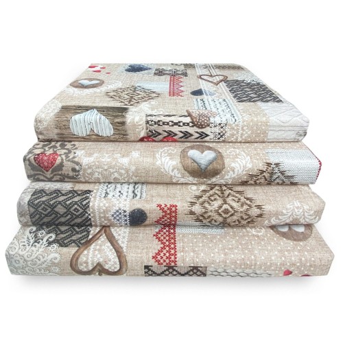 WEICHER STUHLBEZUG Tiroler LONETA STOFF SHABBY Red STUHLKISSEN MIT ABNEHMBAREM BEZUG