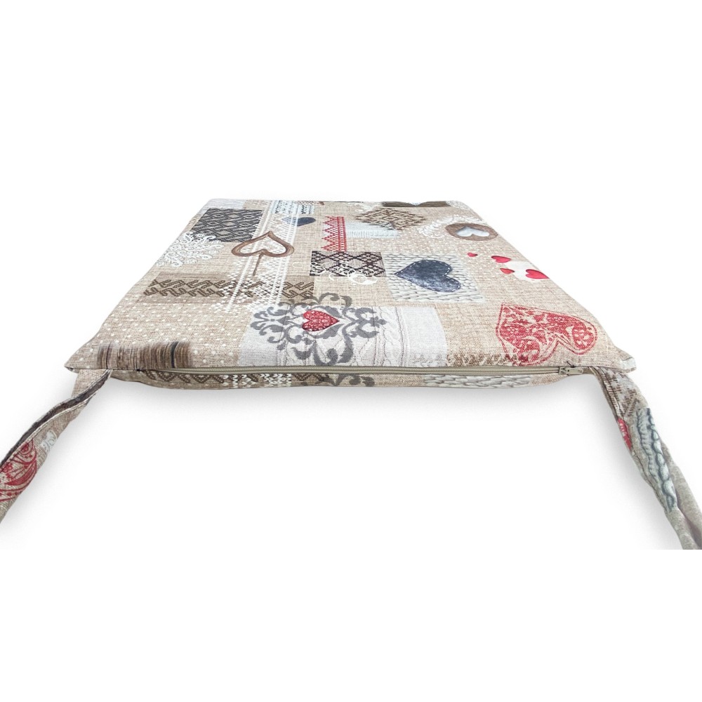 SOFT CHAIR COVER Tyrolean LONETA FABRIC SHABBY Red CHAIR CUSHION WITH REMOVABLE COVER