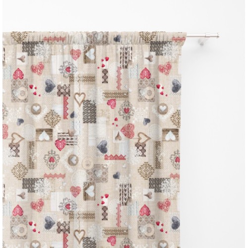 TIENDA SHABBY rojo cm.150X280 Tirolina hecha MADE in ITALY