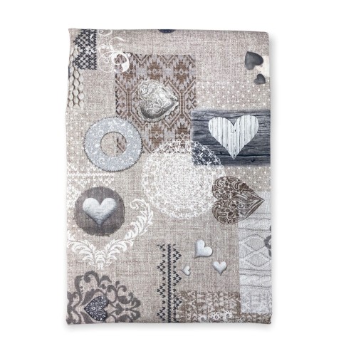 TENDA SHABBY beige cm.150X280 Tirolese confezionata MADE in ITALY