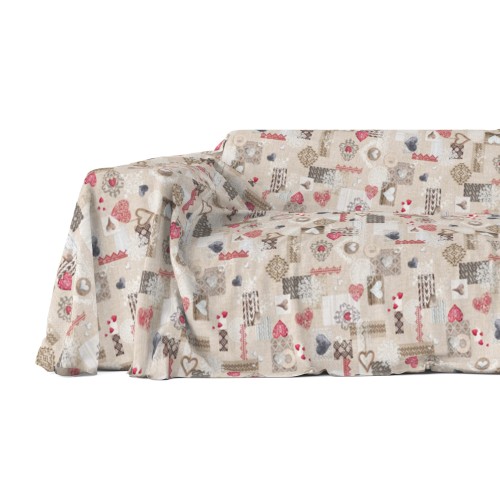 FUNDA DE DECORACIÓN Funda GRAN SCARF COLCHA de sofá Funda de sofá Tirolesa SHABBY RED