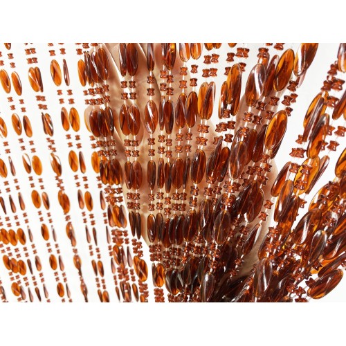 PABLO © CURTAIN with BROWN anti-insect beads in anti-noise PVC with METAL rod