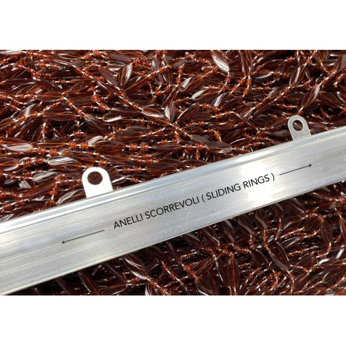 PABLO © CURTAIN with BROWN anti-insect beads in anti-noise PVC with METAL rod