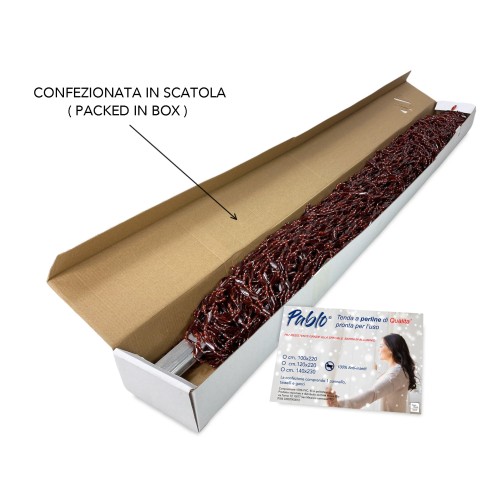 TENDA PABLO © a PERLINE anti insetti MARRONE in PVC antirumore con asta in METALLO