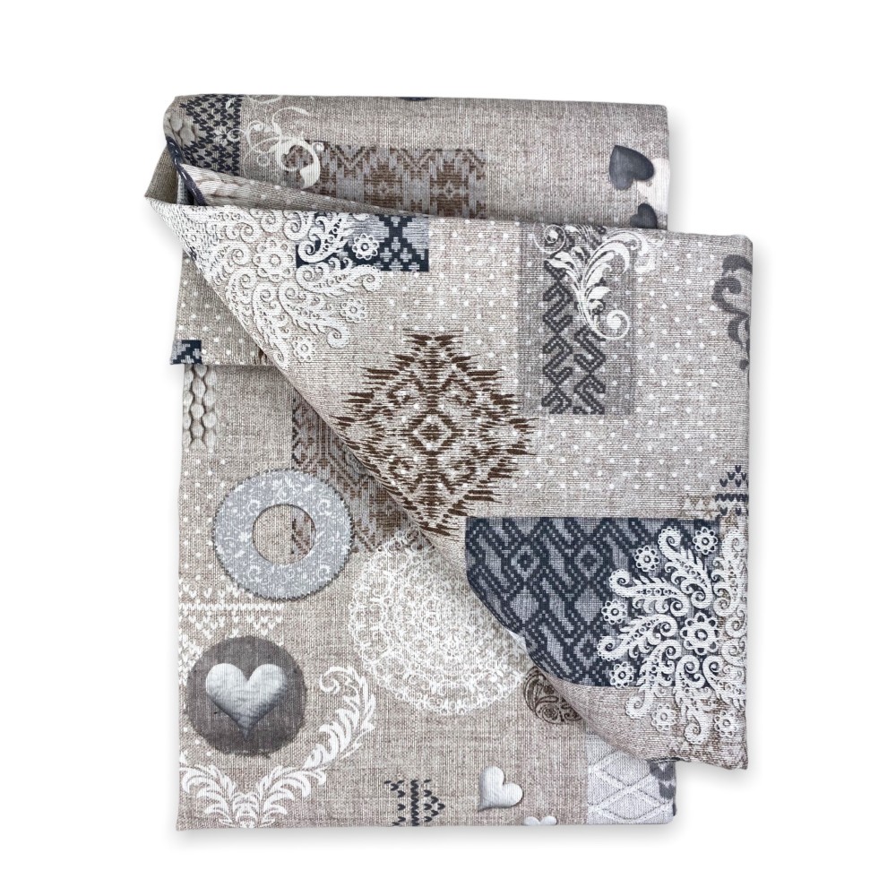 MANTEL ANTIMANCHAS TORINO RESINADO TIROLESA SHABBY BEIGE