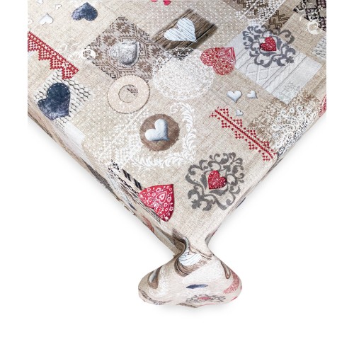 TOVAGLIA antimacchia RESINATA TORINO Tirolese SHABBY Rosso