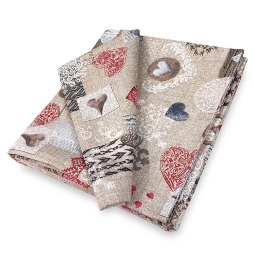 NAPPE RÉSISTANTE AUX TACHES TORINO Tyrolean SHABBY Red