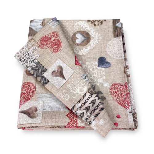 TOVAGLIA antimacchia RESINATA TORINO Tirolese SHABBY Rosso