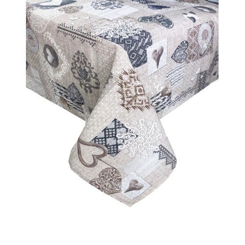 NAPPE EN COTON Design tyrolien SHABBY Beige made in Italy