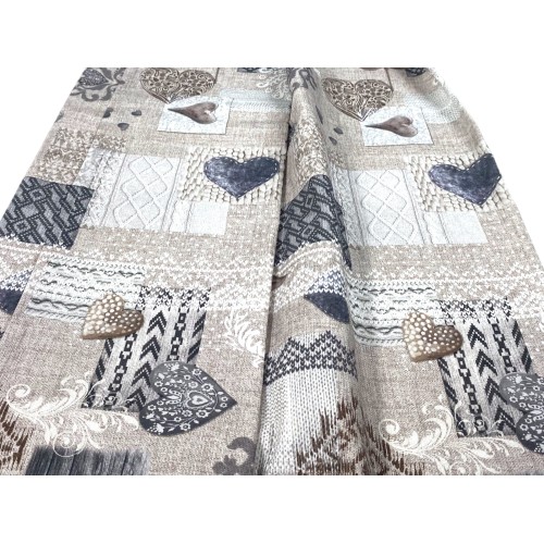 TOVAGLIA in COTONE disegno Tirolese SHABBY Beige made in Italy