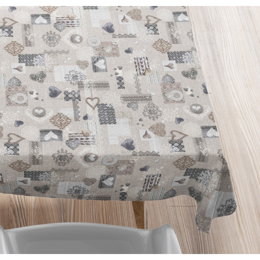 NAPPE EN COTON Design tyrolien SHABBY Beige made in Italy