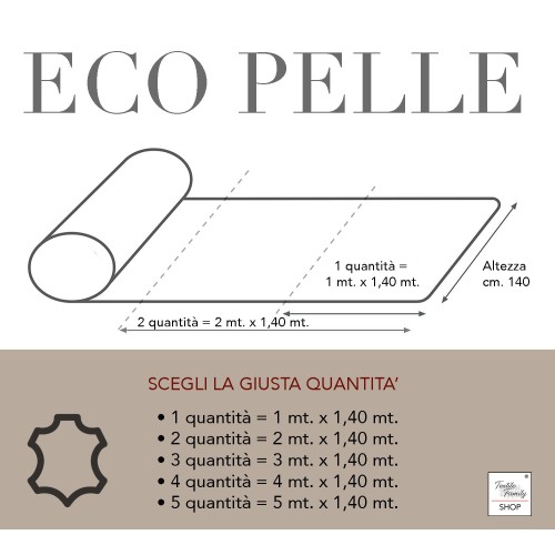 FABRIC mètre en IMITATION CUIR FLORENCE cuir similaire ECO cuir hauteur cm. 140 Skai