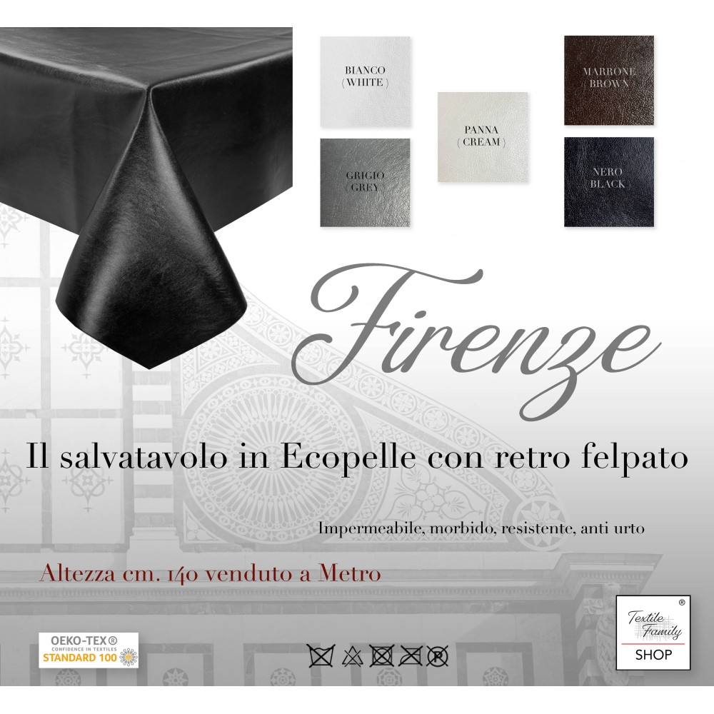 SALVAMENTO DE MESA FIRENZE en PIEL SINTÉTICA imitación piel ECO altura cm. 140 skai por metro