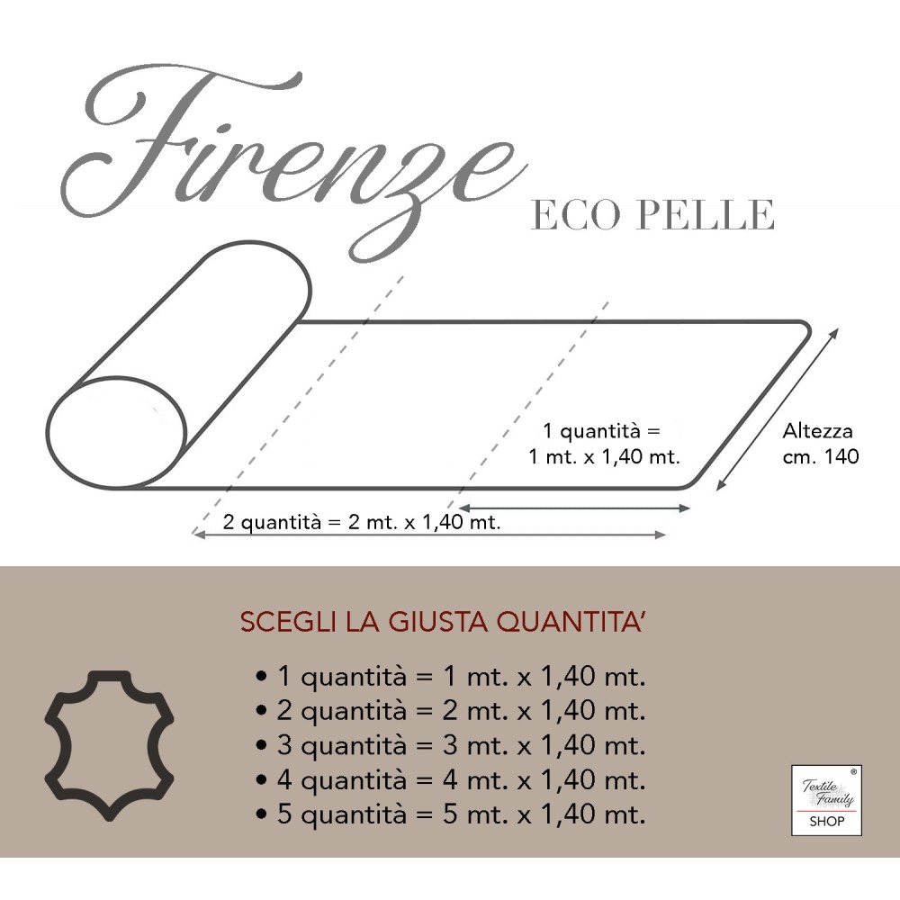 MOLLETTONE SALVAVOLO FIRENZE en IMITATION CUIR simili cuir ECO cuir hauteur cm. 140 Skai A mètre