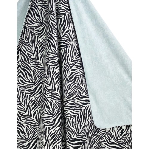 DOUBLE SERVIETTE DE PLAGE KIKOY Zebra en COTON et ÉPONGE avec KEEP BACKPACK