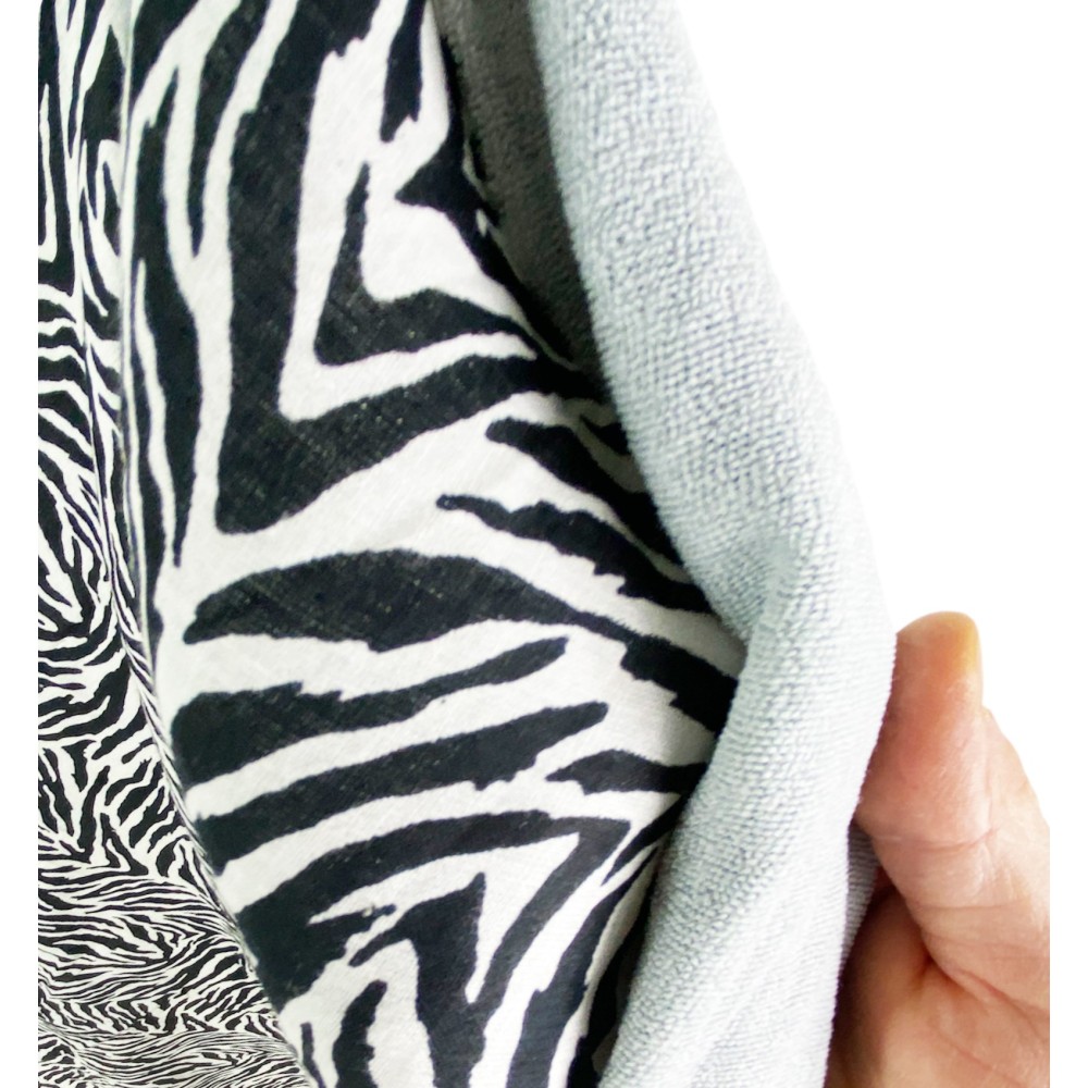 KIKOY Double Zebra Beach Towel in COTTON and TERRY TOWEL with KEEP BACKPACK