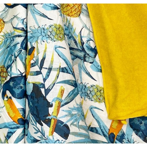 KIKOY Tucano Yellow double beach towel in COTTON and TERRY TOWEL with KEEP BACKPACK