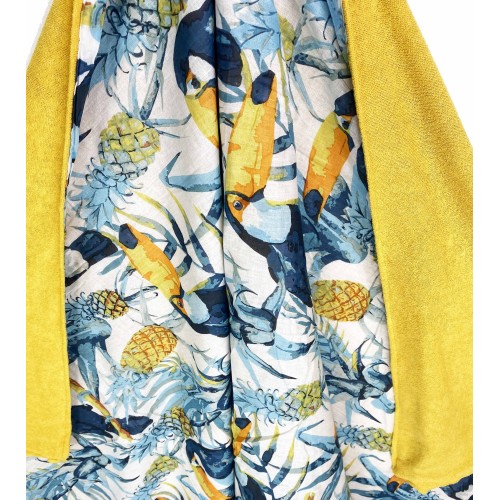 KIKOY Tucano Yellow double beach towel in COTTON and TERRY TOWEL with KEEP BACKPACK