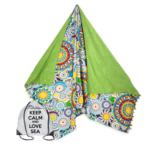 KIKOY Colours doppeltes Strandtuch aus BAUMWOLLE und FROTTEE mit KEEP BACKPACK