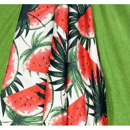KIKOY Green Watermelon Doppeltes Strandtuch aus BAUMWOLLE und FROTTEE mit KEEP BACKPACK