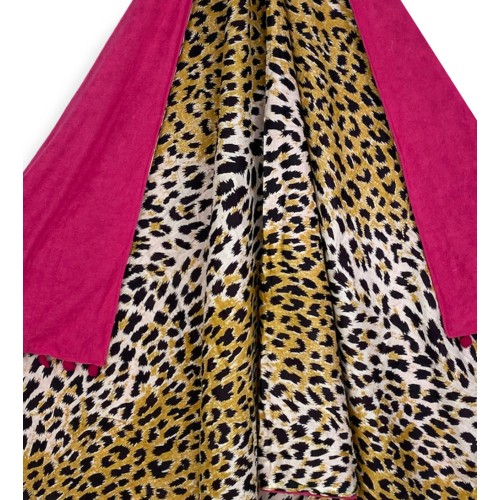 DOUBLE SERVIETTE DE PLAGE KIKOY Leopard en COTON et ÉPONGE avec KEEP BACKPACK