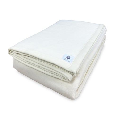 MANTA LIGERA PRIMAVERA VERANO EN LANA MERINO FINO VERANO DOBLE 2 CUADRADOS Natural