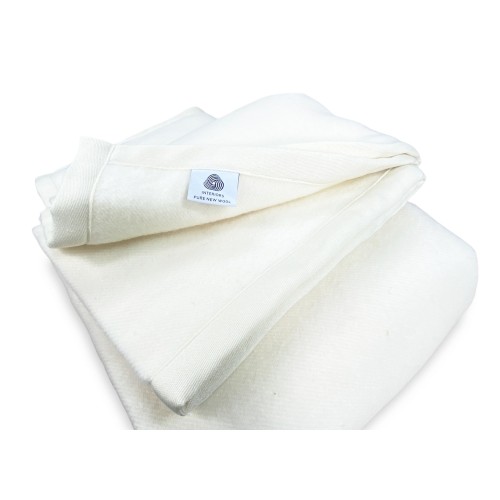 MANTA LIGERA PRIMAVERA VERANO EN LANA MERINO FINO VERANO DOBLE 2 CUADRADOS Natural