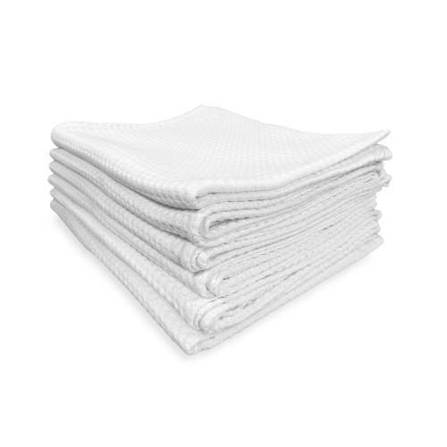 SET 6 towels GUEST Cotton SOLID COLOR white HONEYCOMB HOTEL SUPPLY cm.40X60