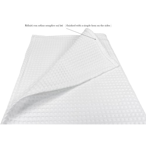 SET 6 asciugamani OSPITE Cotone TINTA UNITA bianco NIDO D'APE FORNITURA ALBERGHIERA cm.40X60