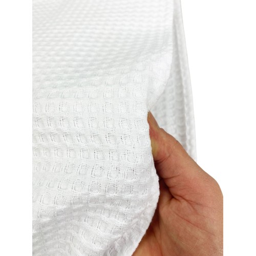 SET 6 Handtücher GUEST Baumwolle EINFARBIG weiß HONEYCOMB HOTEL SUPPLY cm.40X60