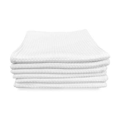 SET 6 HANDTÜCHER HANDTUCH EINFARBIG BAUMWOLLE WEISS WABE HOTEL SUPPLY 60X100