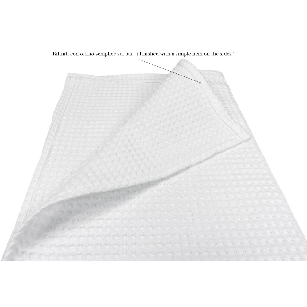 SET 6 HANDTÜCHER HANDTUCH EINFARBIG BAUMWOLLE WEISS WABE HOTEL SUPPLY 60X100