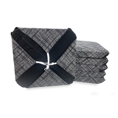 STUHLBEZUG MIT FLÜGELN einfarbig AUS STOFF Jacquard MODERN Schwarz